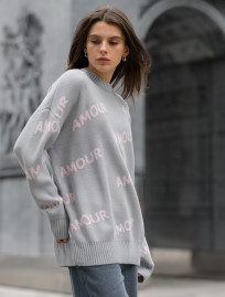 Damski sweter Staff amour gray oversize