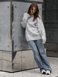 Damski sweter Staff amour gray oversize