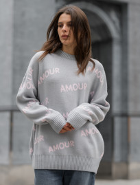 Damski sweter Staff amour gray oversize