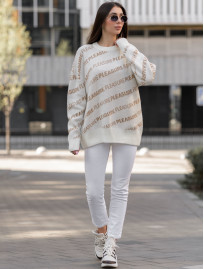 Damski sweter Staff pleasure oversize white