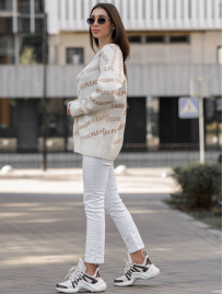 Damski sweter Staff pleasure oversize white