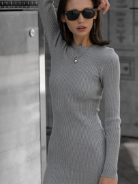 Damska sukienka dzianinowa Staff 18 gray