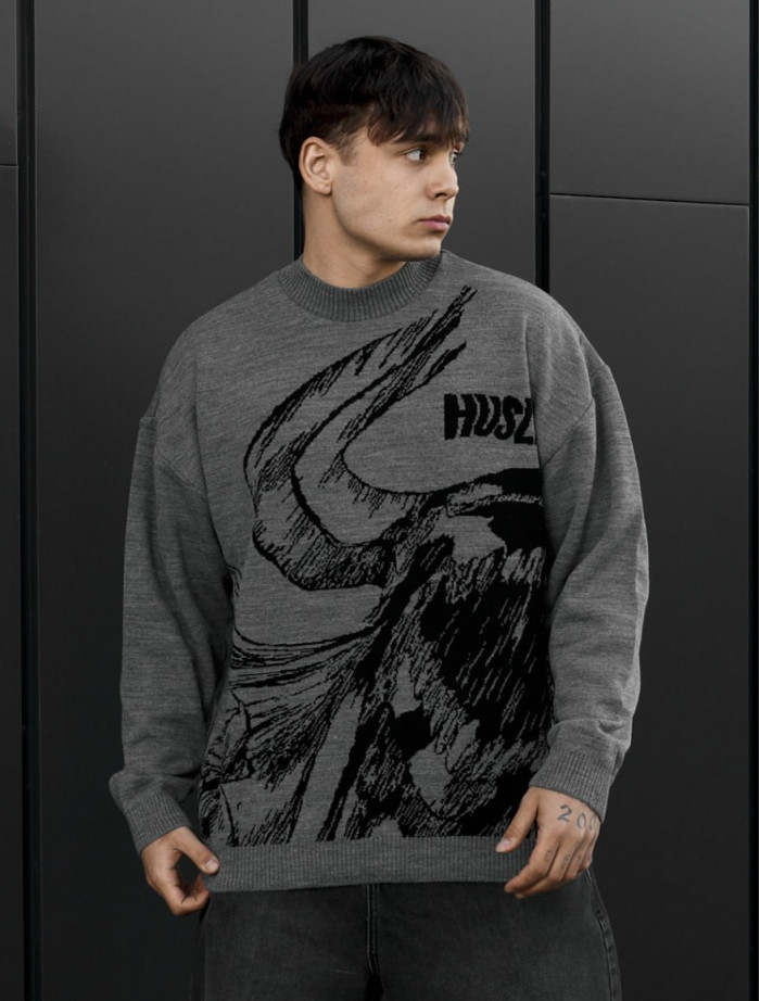 Sweter Staff x Husll logo oversize