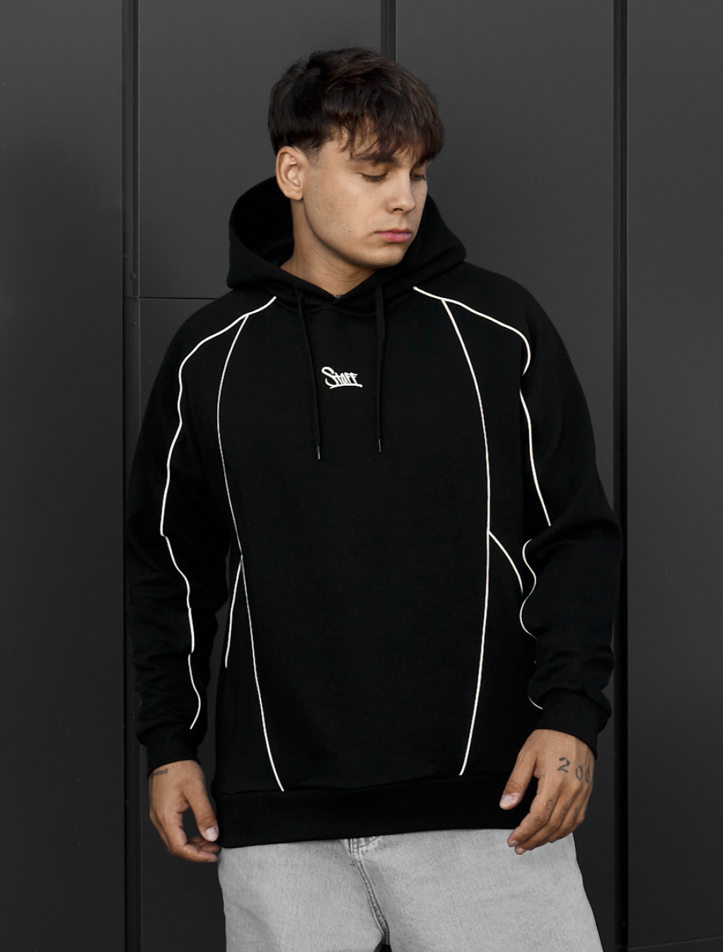 Bluza Staff  black logo reflective fleece
