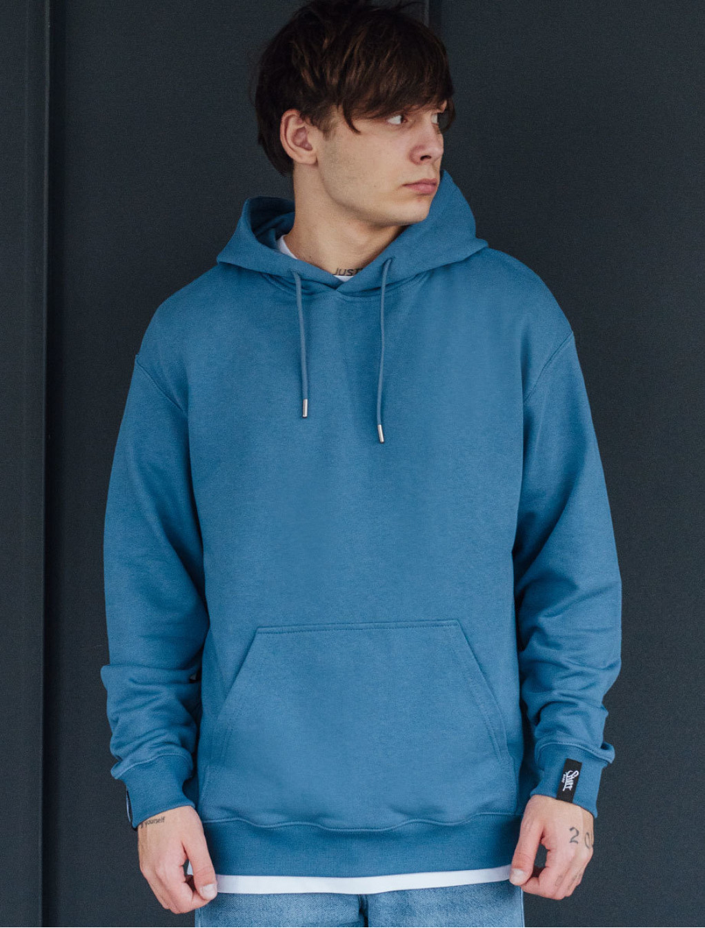 Bluza z kapturem Staff navy basic oversize