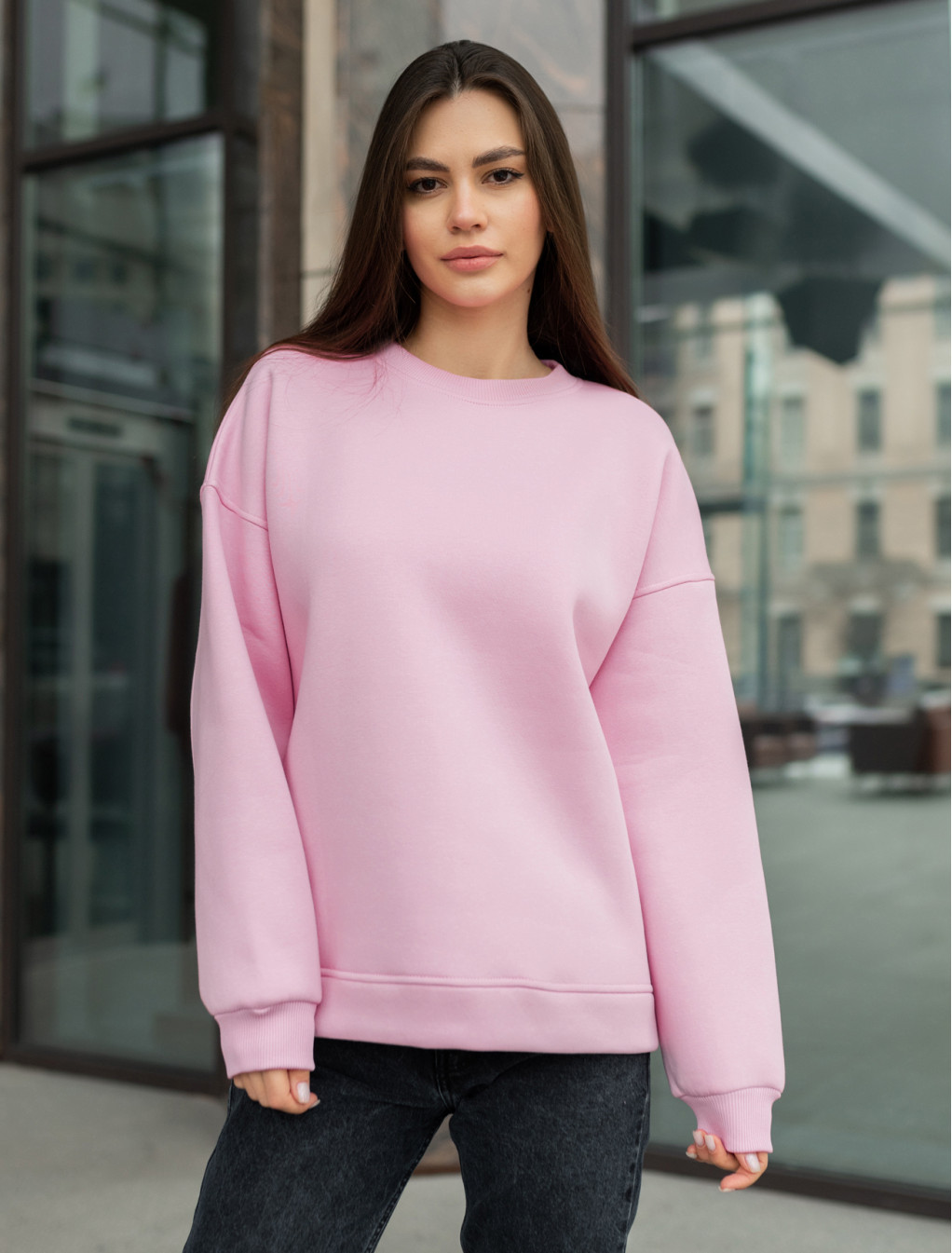 Damska bluza Staff pink oversize fleece