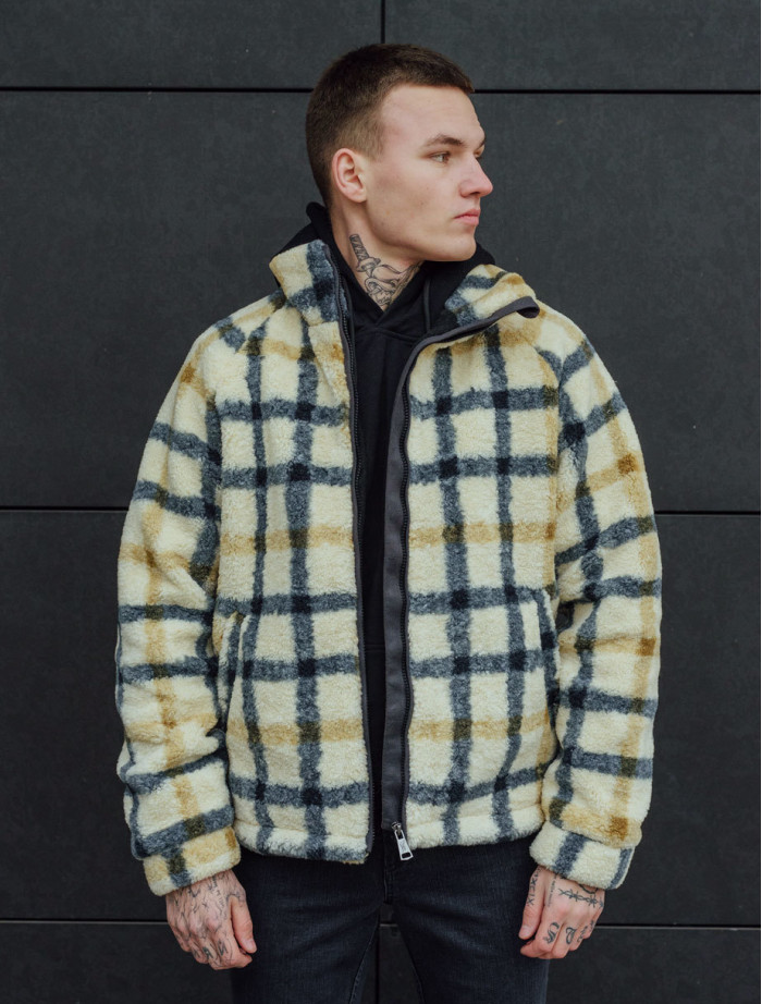 Kurtka futrzana Staff vlas beige & gray