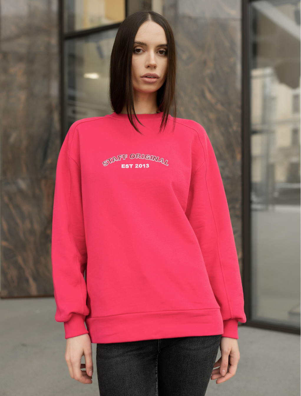Damska bluza Staff crimson logo oversize