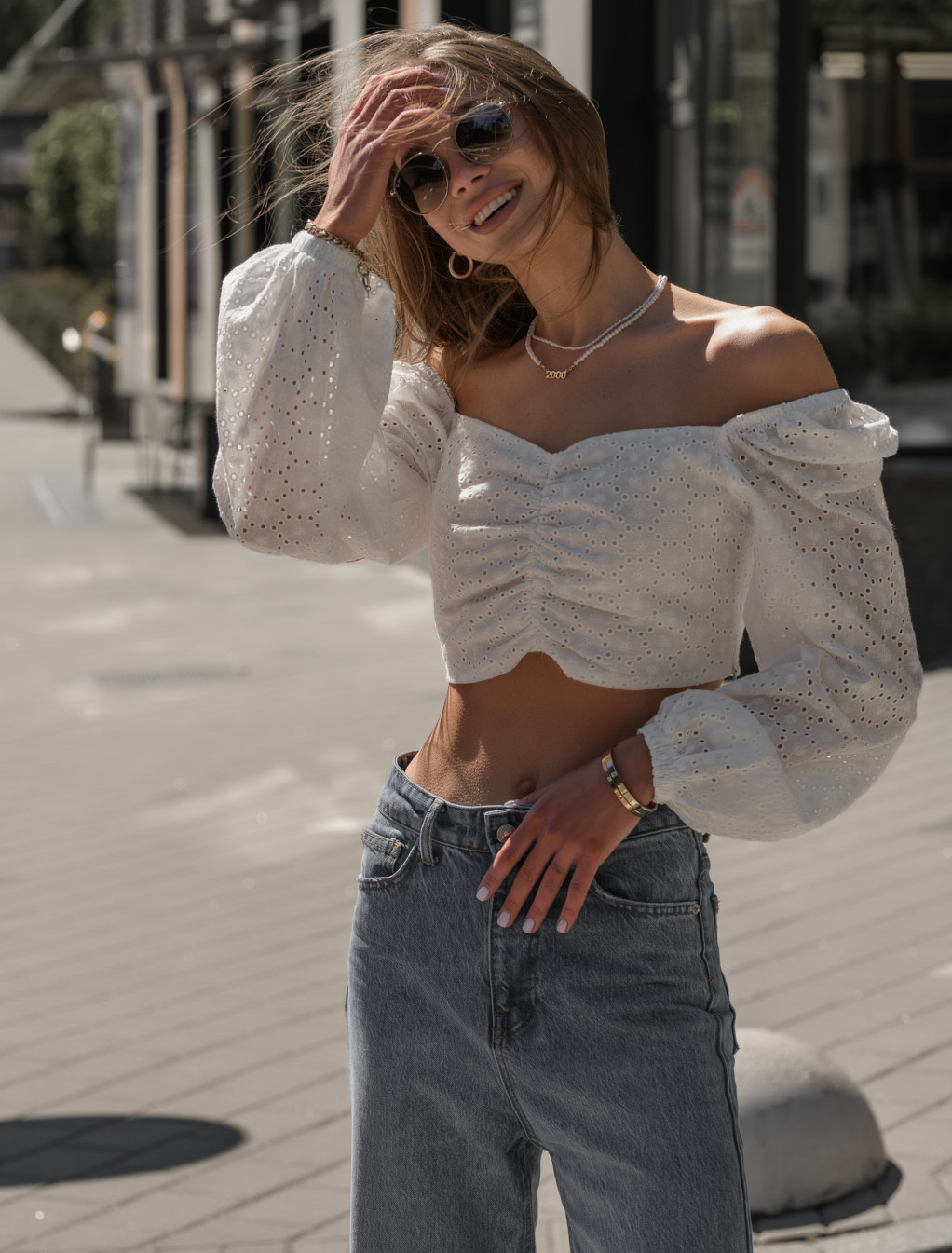 Damski top se white