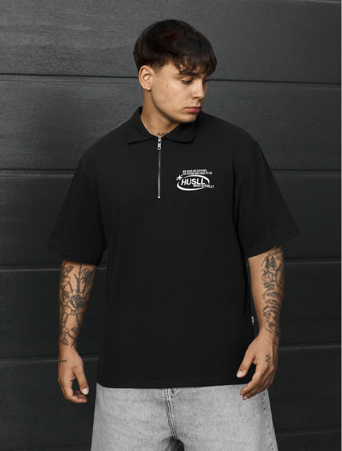 Koszulka Staff x Husll logo black oversize