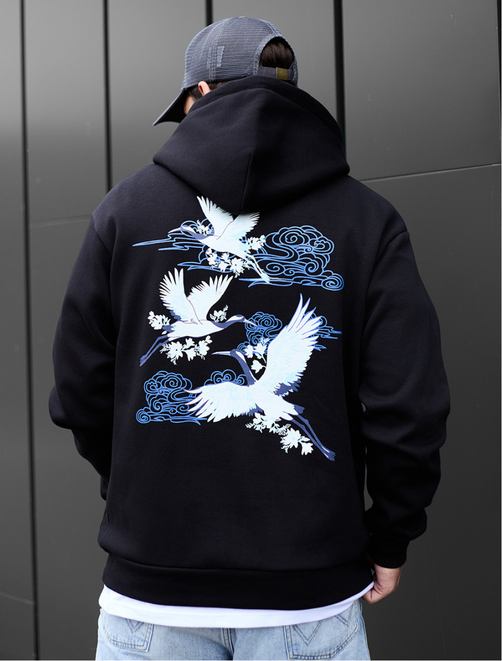 Bluza z kapturem Staff birds oversize fleece