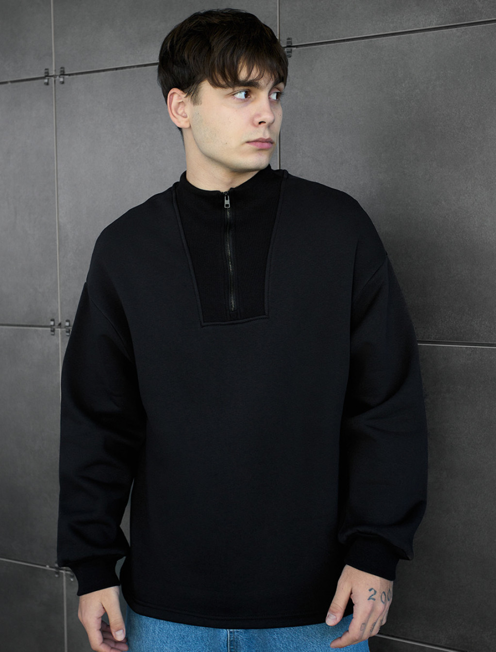 Bluza Staff black2 zip oversize fleece