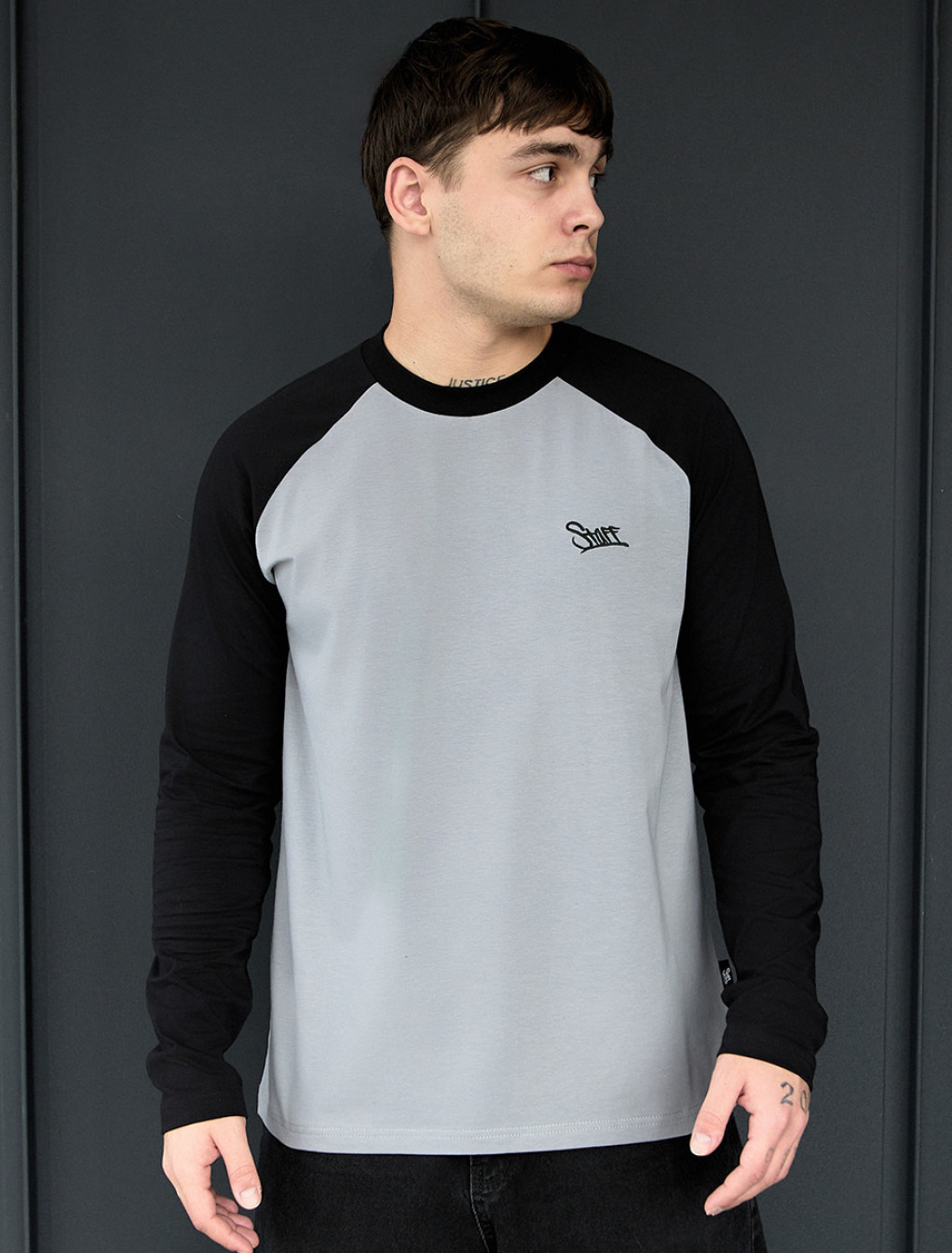 Longsleeve Staff logo gray & black