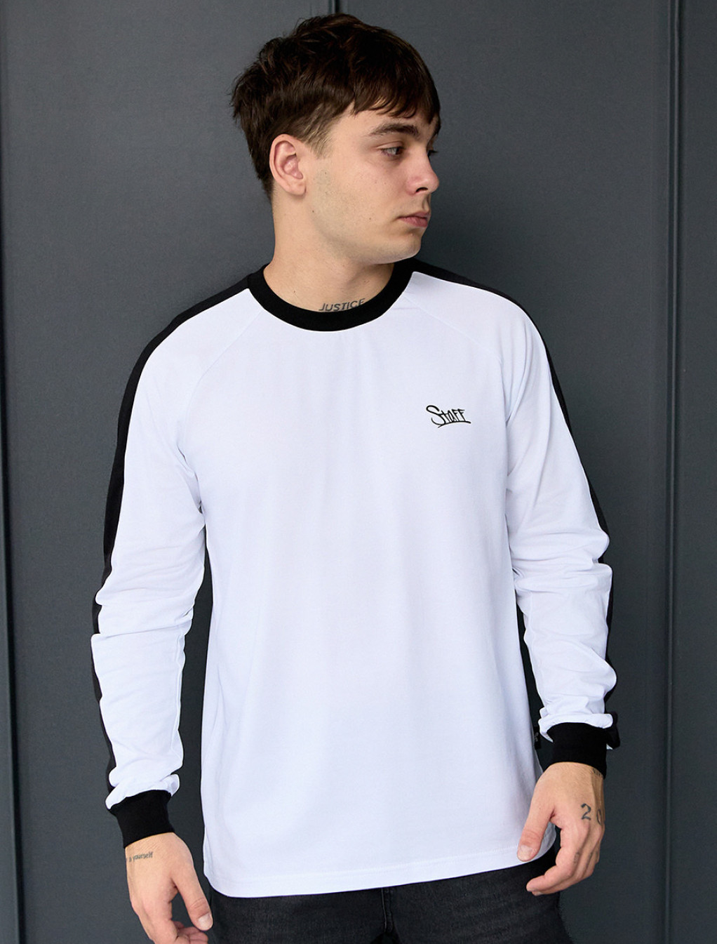 Longsleeve Staff white & black