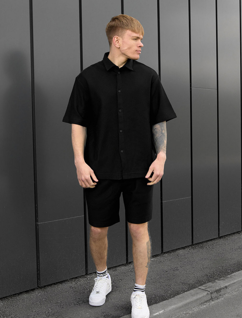 Komplet koszula + spodenki Staff rid black