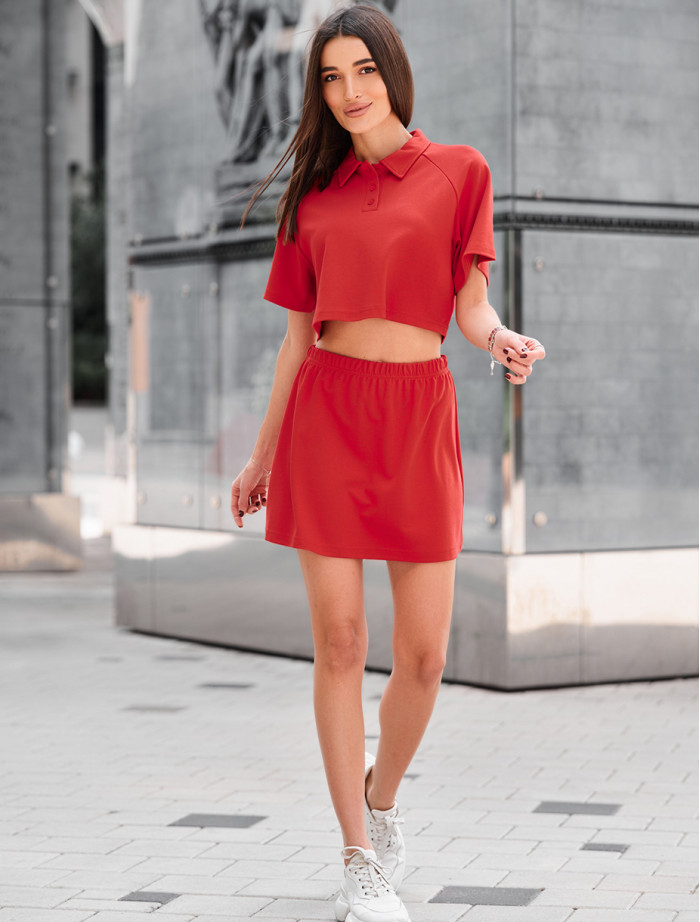 Komplet polo + spódnica Staff red