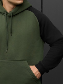 Bluza Staff khaki & black oversize fleece