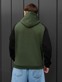Bluza Staff khaki & black oversize fleece