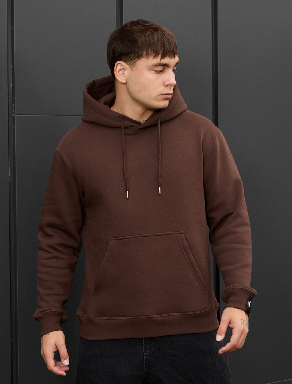 Bluza z kapturem Staff brown basic fleece