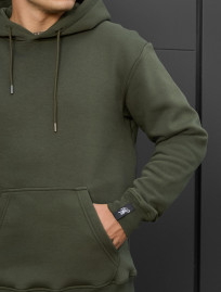 Bluza z kapturem Staff khaki basic fleece