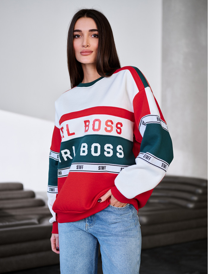Bluza Staff girl boss 2 oversize fleece