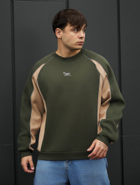 Bluza Staff lur khaki & beige reflective oversize fleece