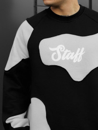 Bluza Staff ws black & light gray oversize fleece