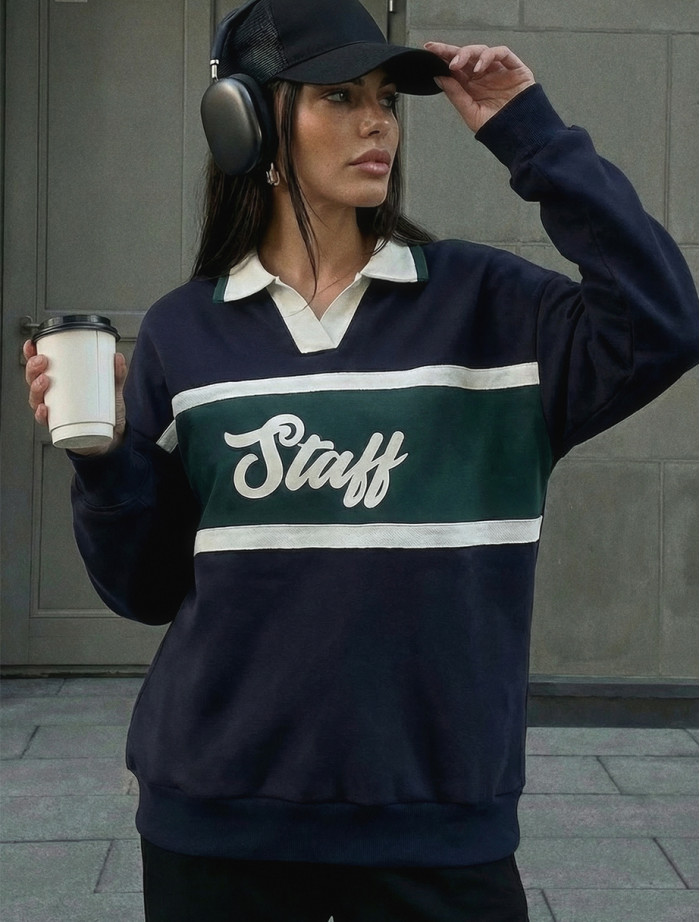 Bluza Staff nul logo oversize fleece
