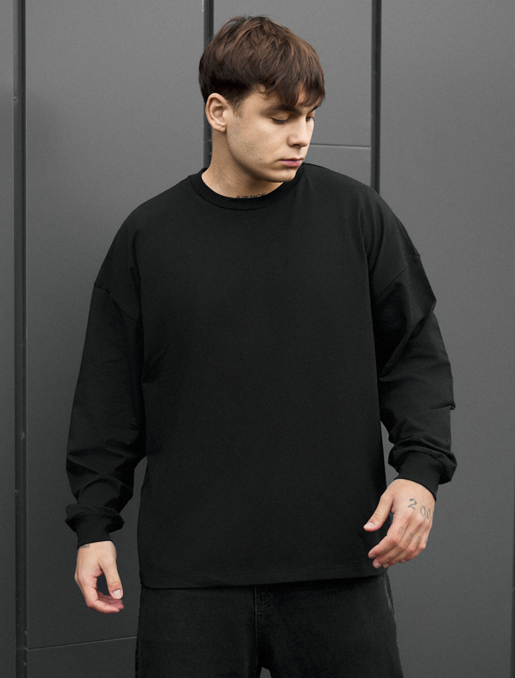 Longsleeve Staff la black oversize