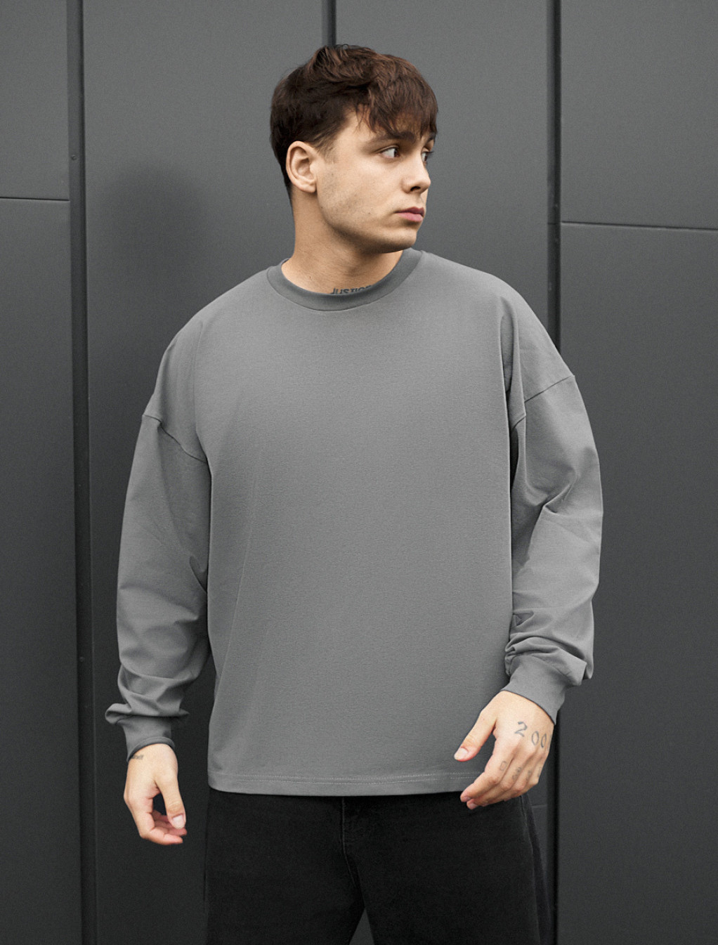 Longsleeve Staff la gray oversize