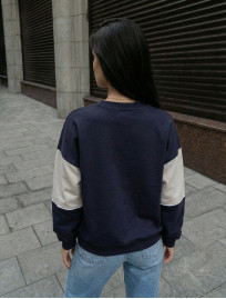 Bluza Staff of navy & light beige oversize