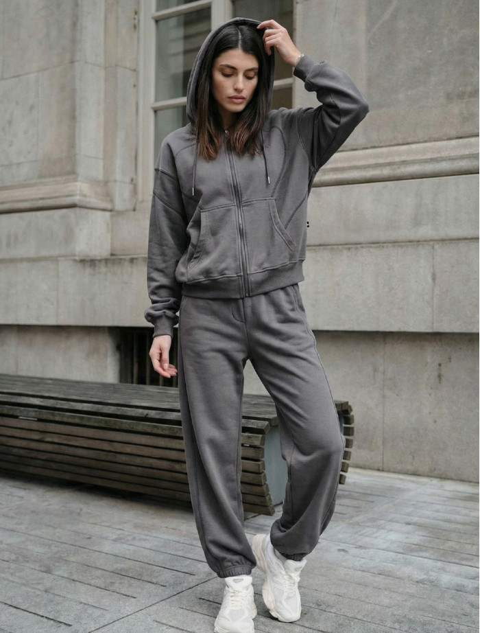 Dres Staff dig dark gray zip oversize