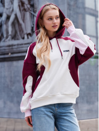 Bluza Staff logo milk & bordo oversize