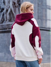 Bluza Staff logo milk & bordo oversize