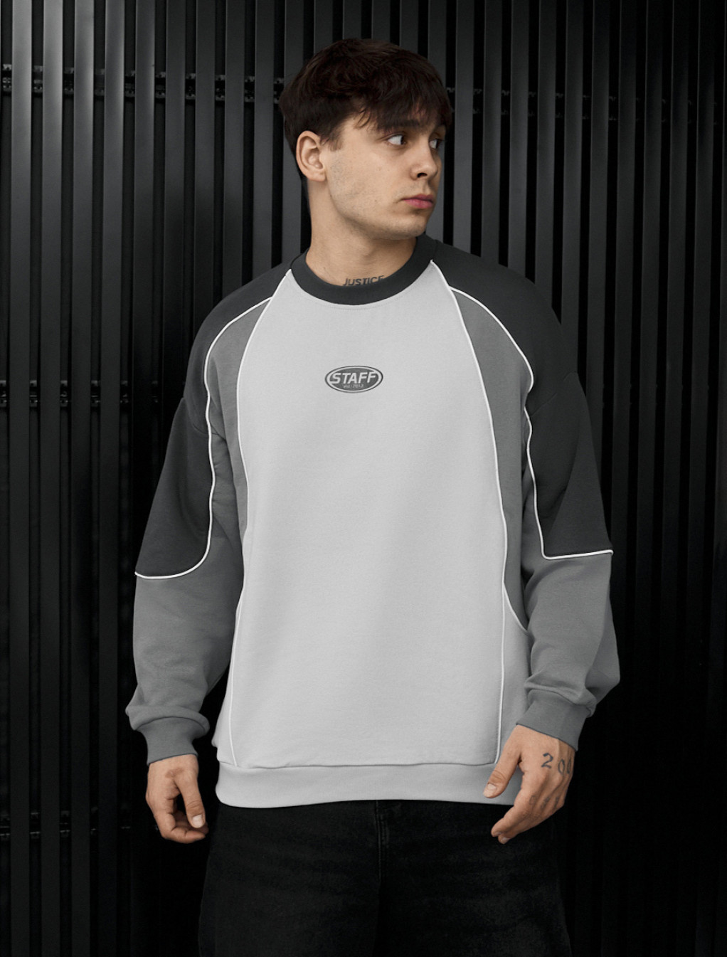Bluza Staff gray logo reflective