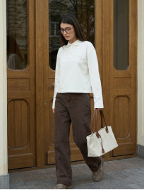 Longsleeve Staff mel white