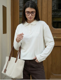 Longsleeve Staff mel white