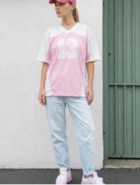 Koszulka Staff 13 powder & white oversize