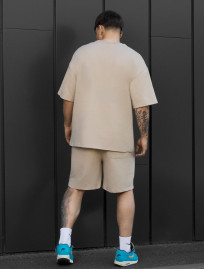 Komplet koszulka + spodenki Staff no beige oversize
