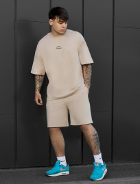 Komplet koszulka + spodenki Staff no beige oversize