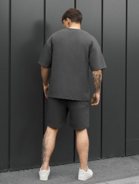 Komplet koszulka + spodenki Staff no dark gray oversize