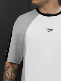 Koszulka Staff  logo gray & white oversize