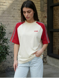 Koszulka Staff milk & red logo oversize