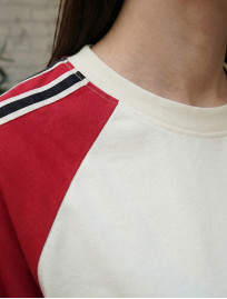 Koszulka Staff milk & red logo oversize