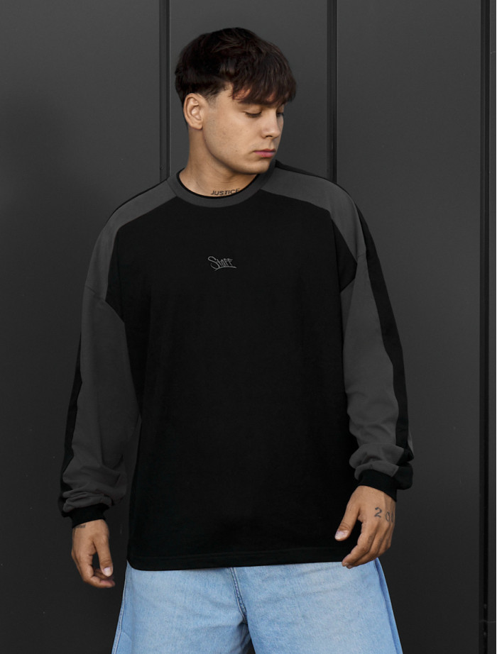 Longsleeve Staff black & dark gray logo oversize