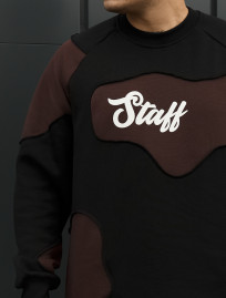 Bluza Staff ws black & brown oversize fleece