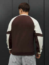 Bluza Staff logo brown & milk oversize fleece