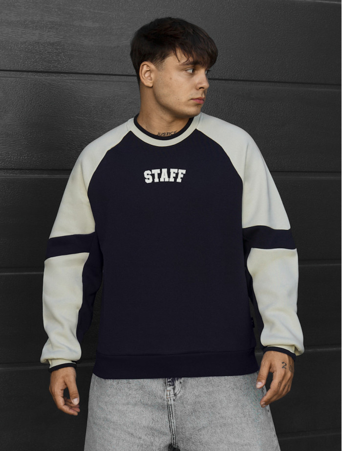 Bluza Staff logo navy & milk oversize fleece