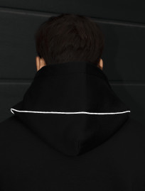 Bluza Staff black oversize reflective fleece