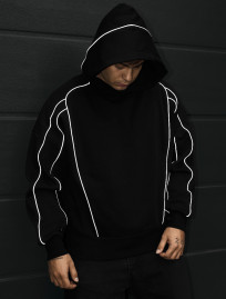 Bluza Staff black oversize reflective fleece